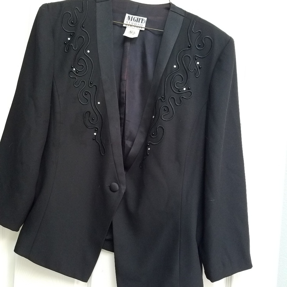 Tuxedo blazer with bling
